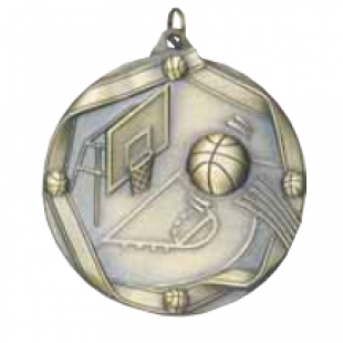 Basketball 2-1/4" Die Cast Medal