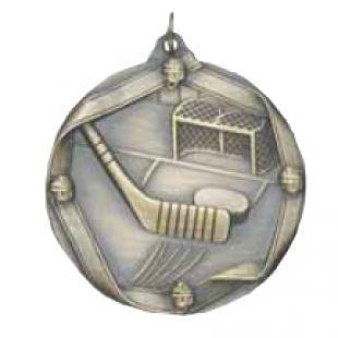 Hockey 2-1/4" Die Cast Medal